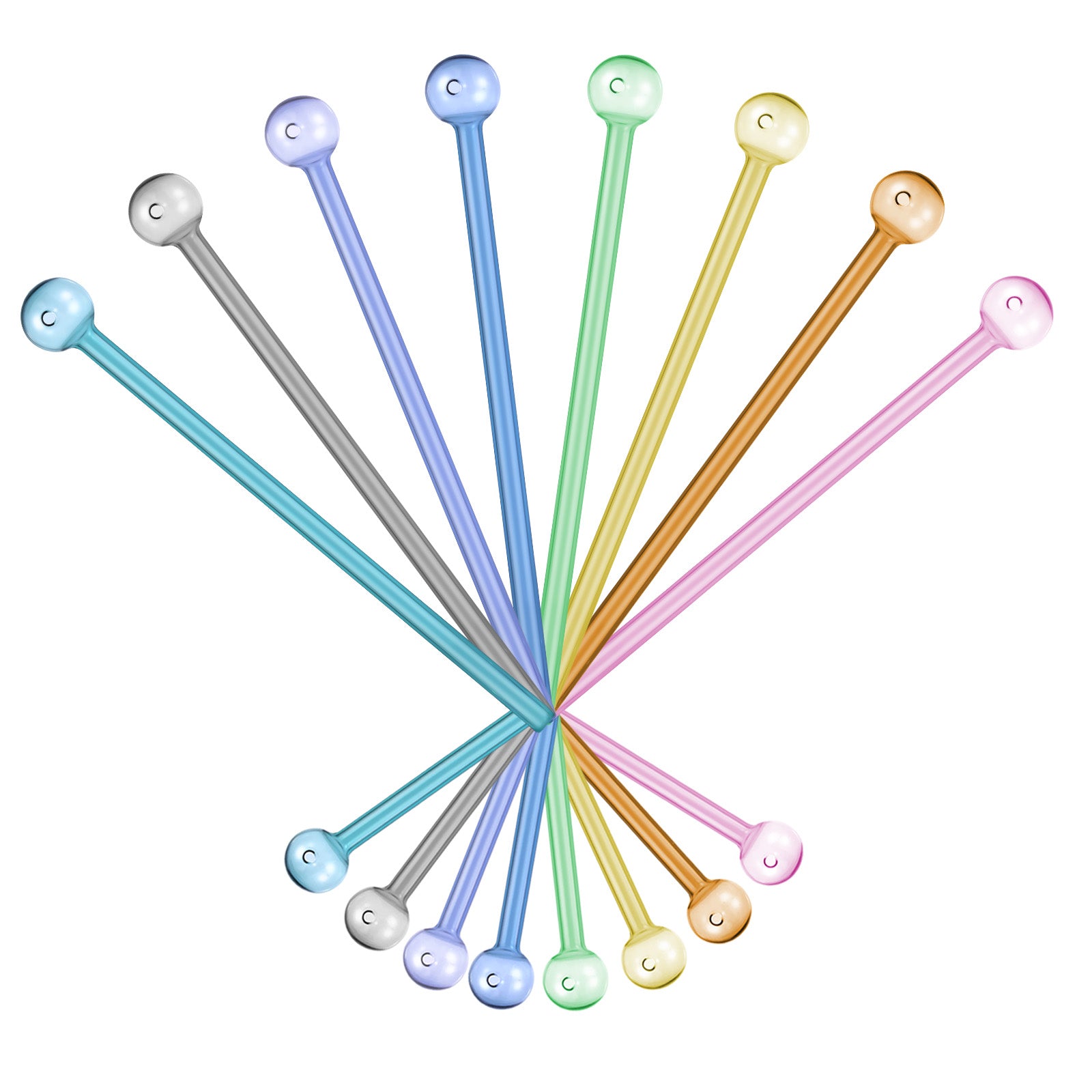 ECGER Glass Straws Reusable Shatter Resistant - Bar Drinking Swizzle Straws with Cleaning Brush, Perfect for Cocktail, Smoothies, Coffee, Juice (8 PCS)