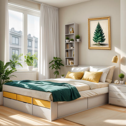 ECGER Christmas Decorations Vintage Wall Art - PineTree Retro Print Winter Decor, Holiday Forest Art Pictures Decoration for Home, Living Room, Office